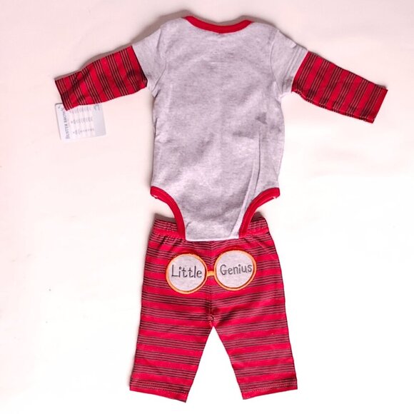 ADORABLE BUSTER BROWN Little Genius Baby Outfit 0-3 Months Raccoon Glasses Nerd - Picture 5 of 6